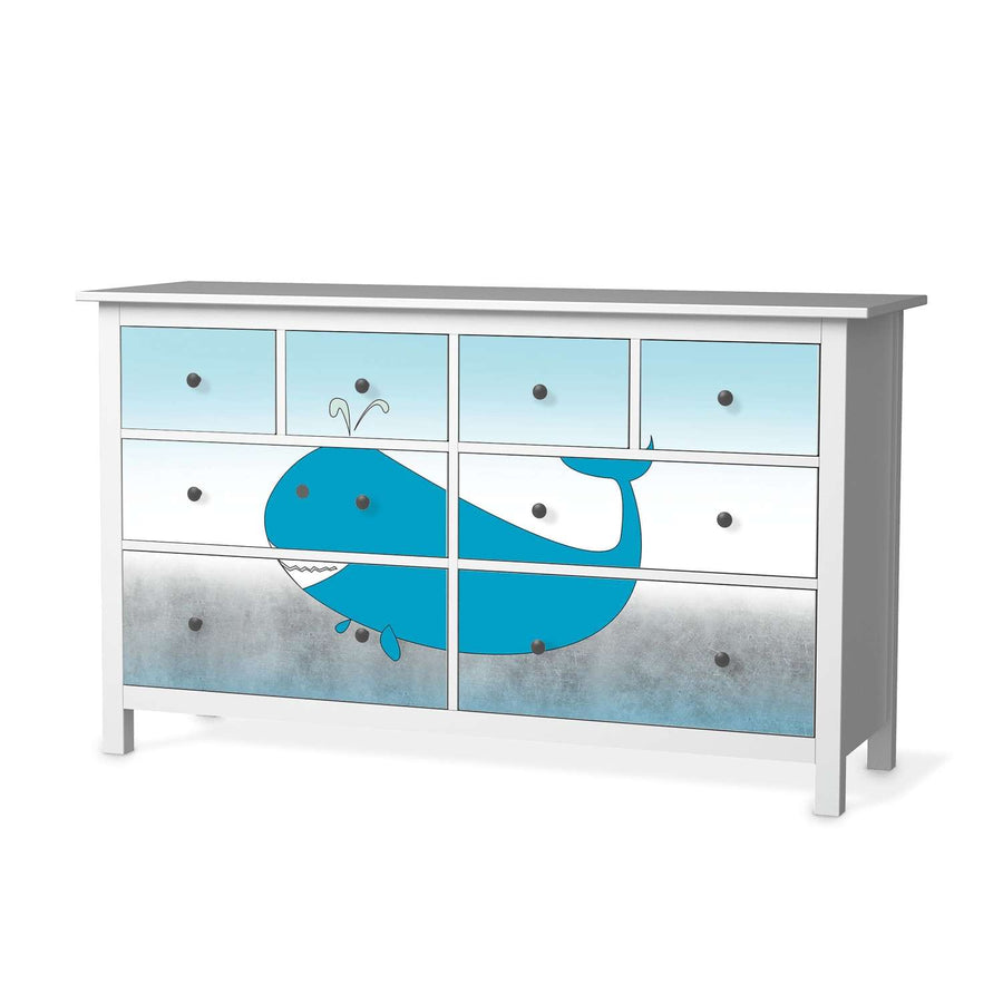 Möbelfolie Herr Wal - IKEA Hemnes Kommode 8 Schubladen  - weiss