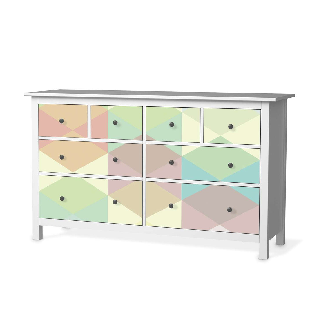 Möbelfolie Melitta Pastell Geometrie - IKEA Hemnes Kommode 8 Schubladen  - weiss