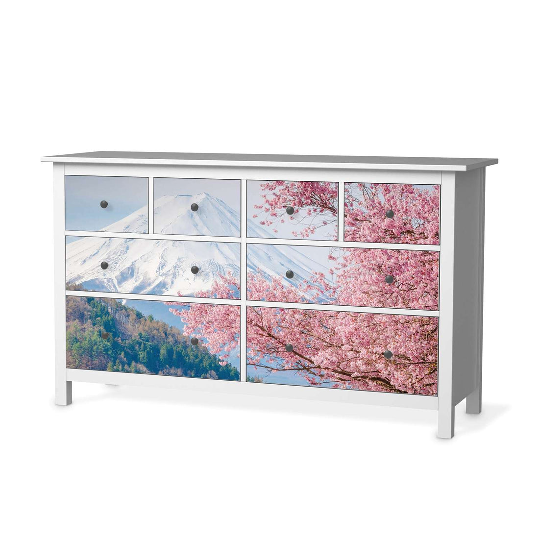 Möbelfolie Mount Fuji - IKEA Hemnes Kommode 8 Schubladen  - weiss