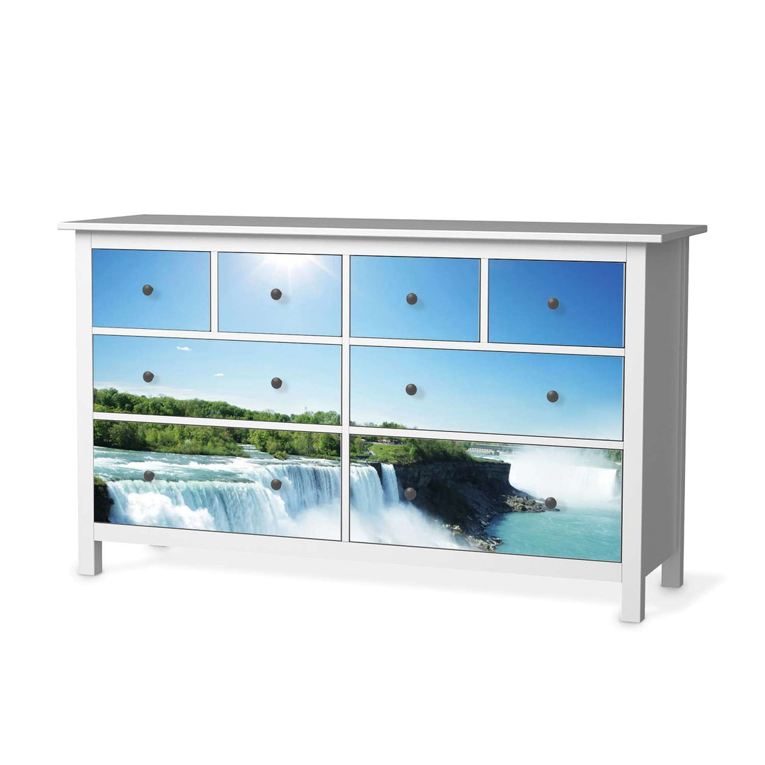 Möbelfolie Niagara Falls - IKEA Hemnes Kommode 8 Schubladen  - weiss