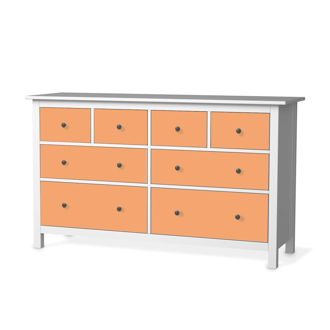 Möbelfolie Orange Light - IKEA Hemnes Kommode 8 Schubladen  - weiss