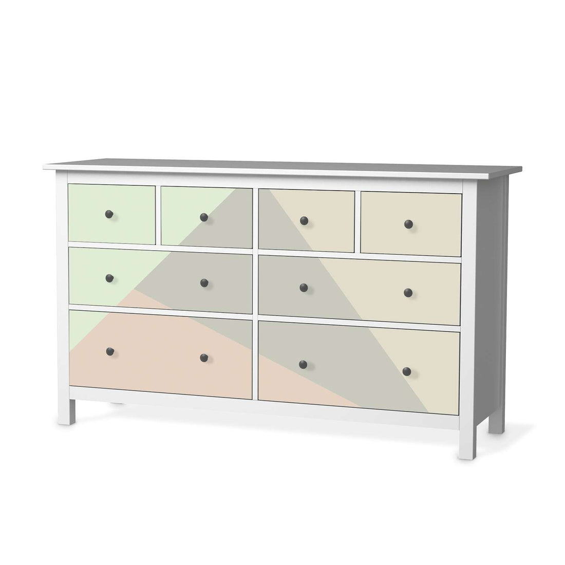 Möbelfolie Pastell Geometrik - IKEA Hemnes Kommode 8 Schubladen  - weiss