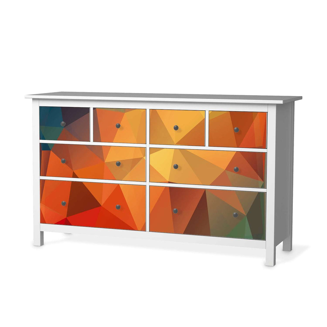 Möbelfolie Polygon - IKEA Hemnes Kommode 8 Schubladen  - weiss