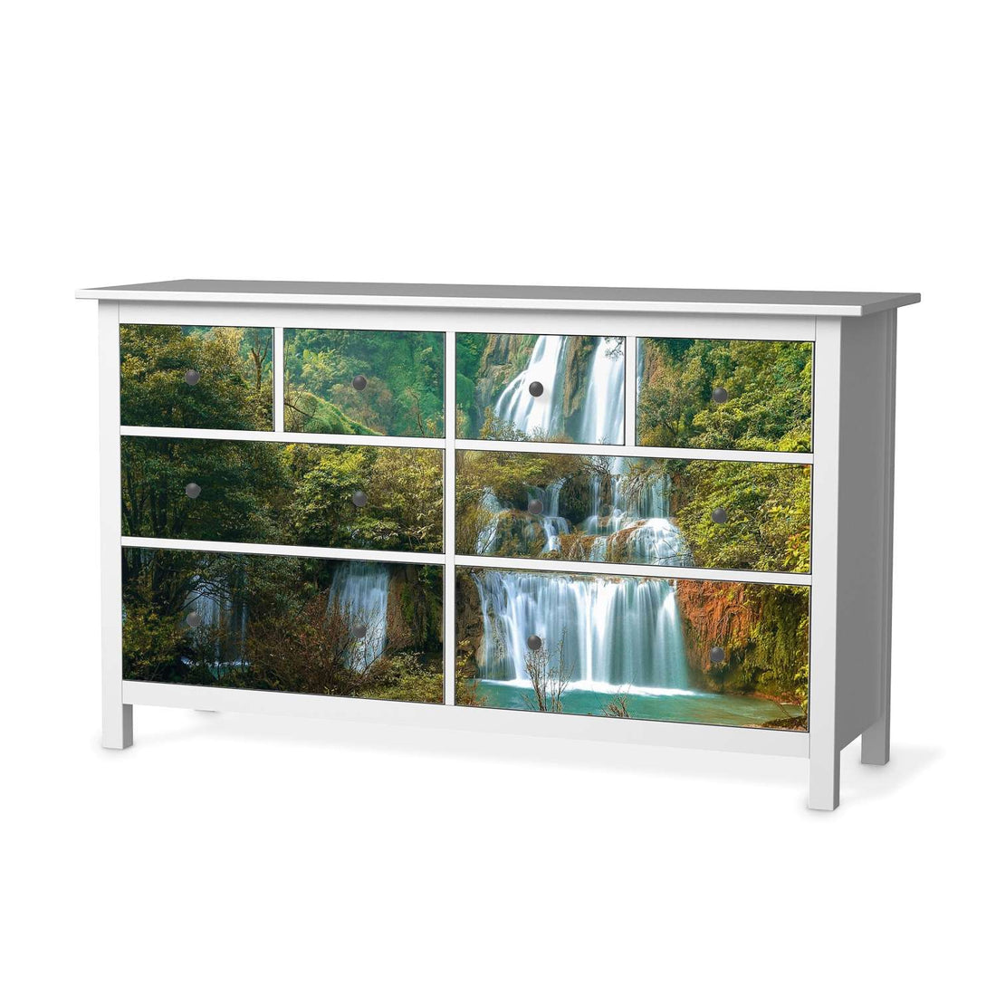 Möbelfolie Rainforest - IKEA Hemnes Kommode 8 Schubladen  - weiss