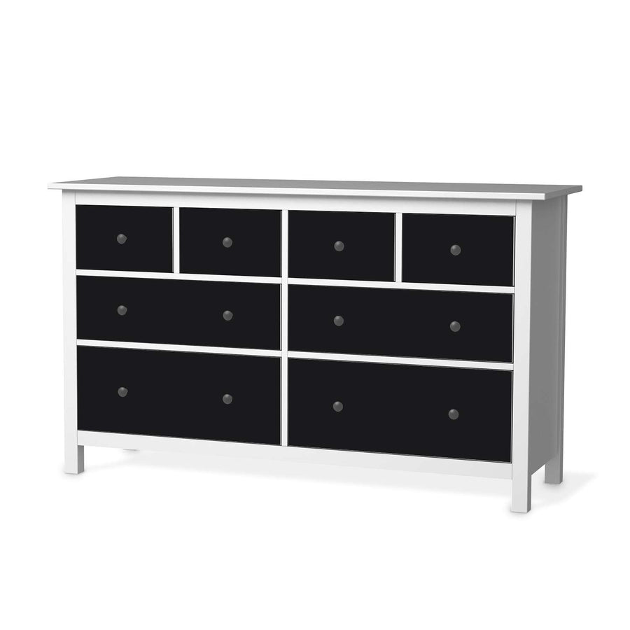 Möbelfolie Schwarz  - IKEA Hemnes Kommode 8 Schubladen  - weiss