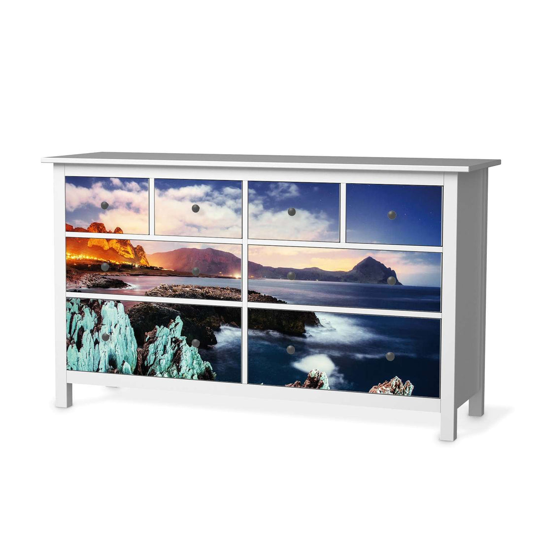 Möbelfolie Seaside - IKEA Hemnes Kommode 8 Schubladen  - weiss