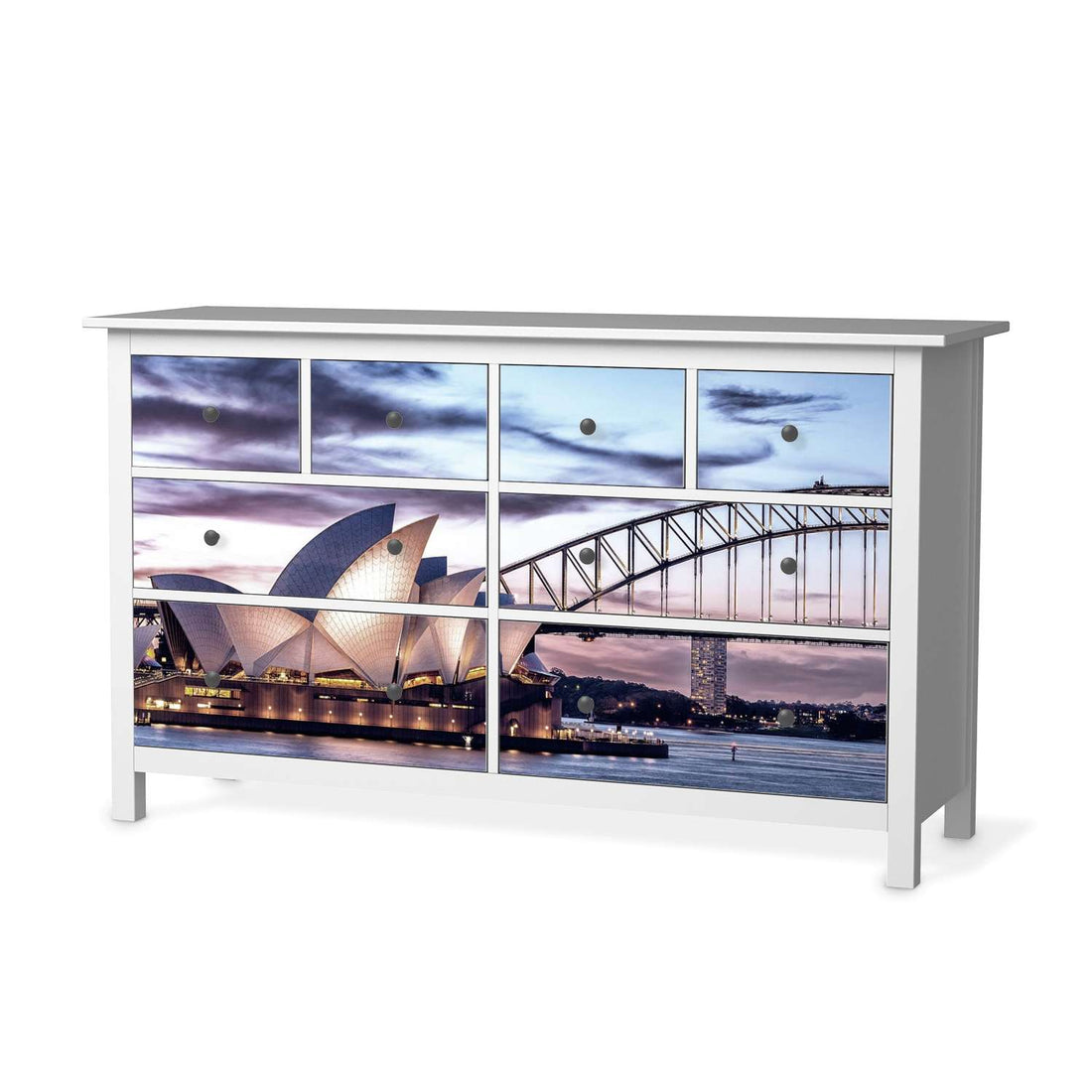 Möbelfolie Sydney - IKEA Hemnes Kommode 8 Schubladen  - weiss