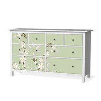 Möbelfolie White Blossoms - IKEA Hemnes Kommode 8 Schubladen  - weiss