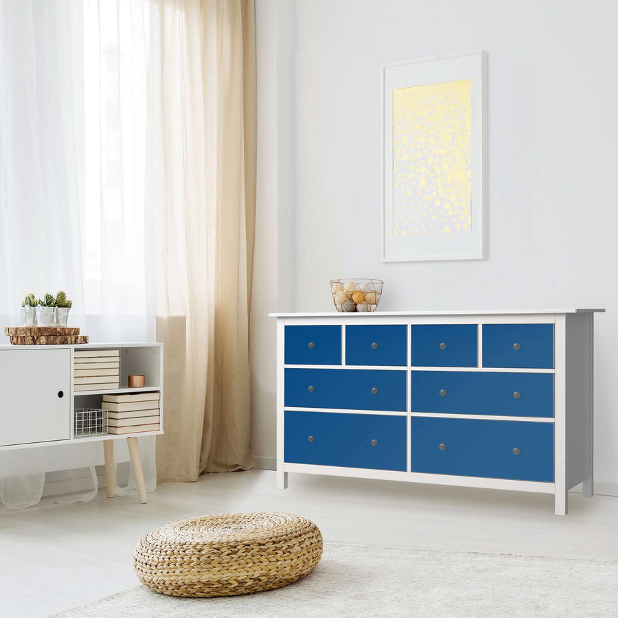 Möbelfolie Blau Dark - IKEA Hemnes Kommode 8 Schubladen - Wohnzimmer