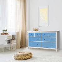 Möbelfolie Blau Light - IKEA Hemnes Kommode 8 Schubladen - Wohnzimmer