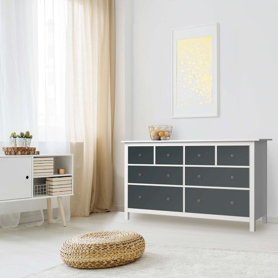 Möbelfolie Blaugrau Dark - IKEA Hemnes Kommode 8 Schubladen - Wohnzimmer