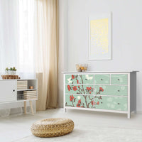 Möbelfolie Blütenzauber - IKEA Hemnes Kommode 8 Schubladen - Wohnzimmer