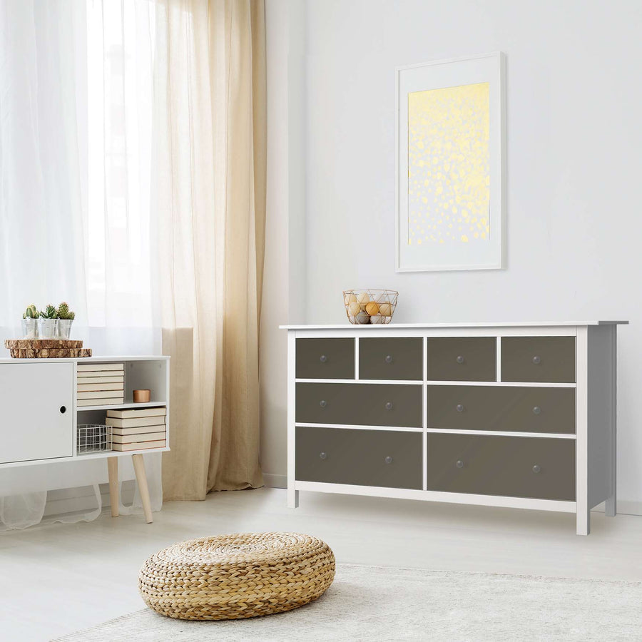 Möbelfolie Braungrau Dark - IKEA Hemnes Kommode 8 Schubladen - Wohnzimmer