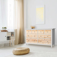 Möbelfolie Bright Planks - IKEA Hemnes Kommode 8 Schubladen - Wohnzimmer