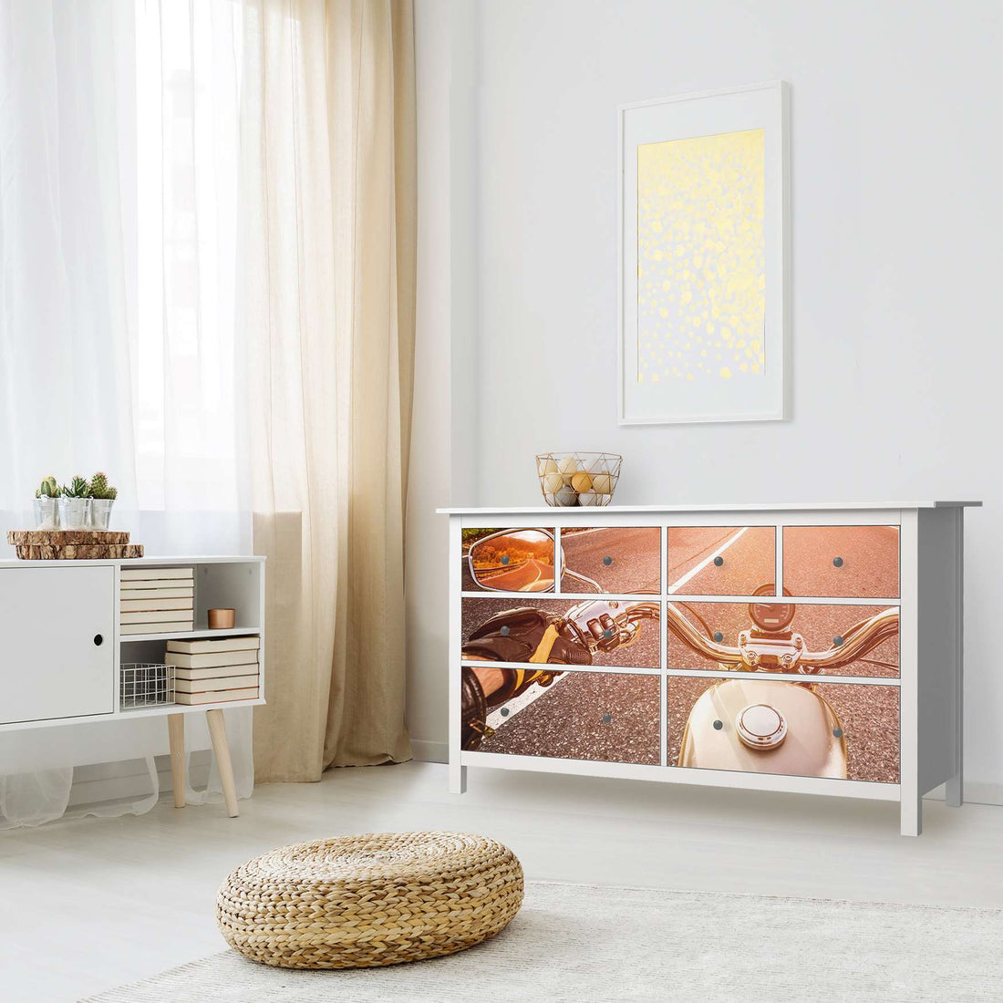 Möbelfolie Easy Rider - IKEA Hemnes Kommode 8 Schubladen - Wohnzimmer