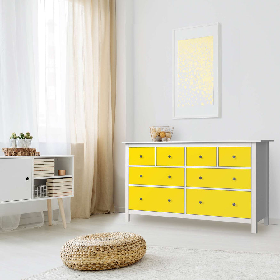 Möbelfolie Gelb Dark - IKEA Hemnes Kommode 8 Schubladen - Wohnzimmer
