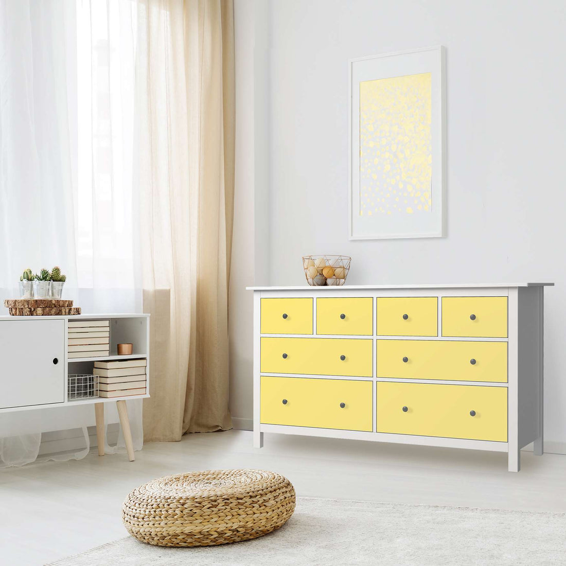 Möbelfolie Gelb Light - IKEA Hemnes Kommode 8 Schubladen - Wohnzimmer