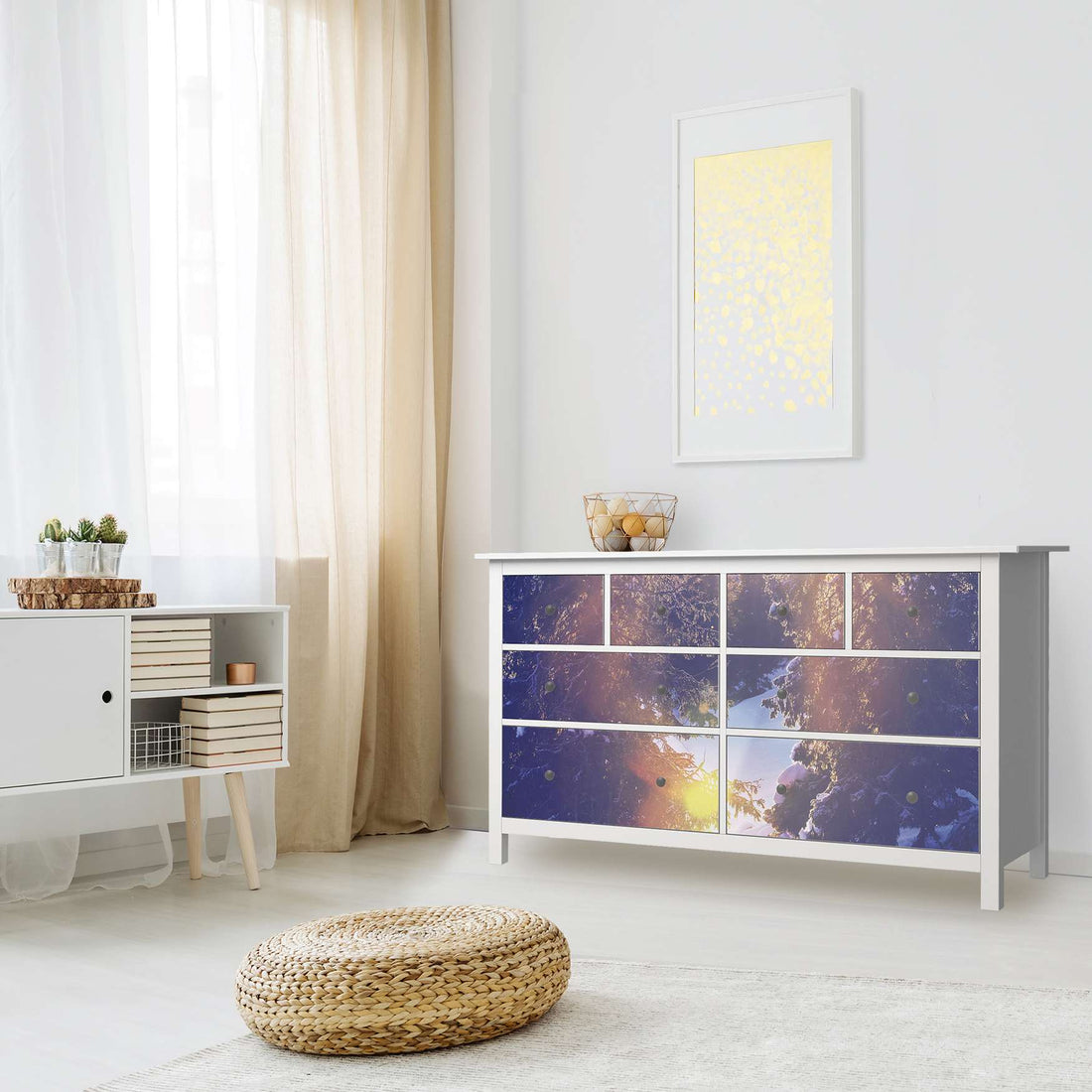 Möbelfolie Lichtflut - IKEA Hemnes Kommode 8 Schubladen - Wohnzimmer