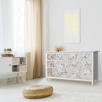 Möbelfolie Marmor rosa - IKEA Hemnes Kommode 8 Schubladen - Wohnzimmer