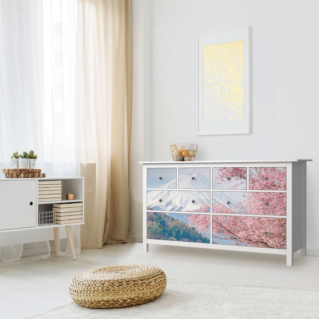 Möbelfolie Mount Fuji - IKEA Hemnes Kommode 8 Schubladen - Wohnzimmer