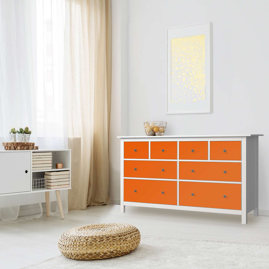 Möbelfolie Orange Dark - IKEA Hemnes Kommode 8 Schubladen - Wohnzimmer