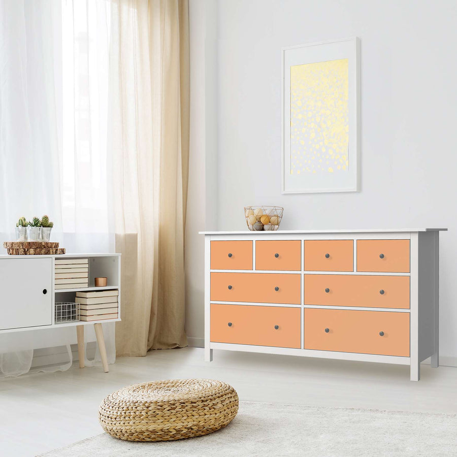 Möbelfolie Orange Light - IKEA Hemnes Kommode 8 Schubladen - Wohnzimmer