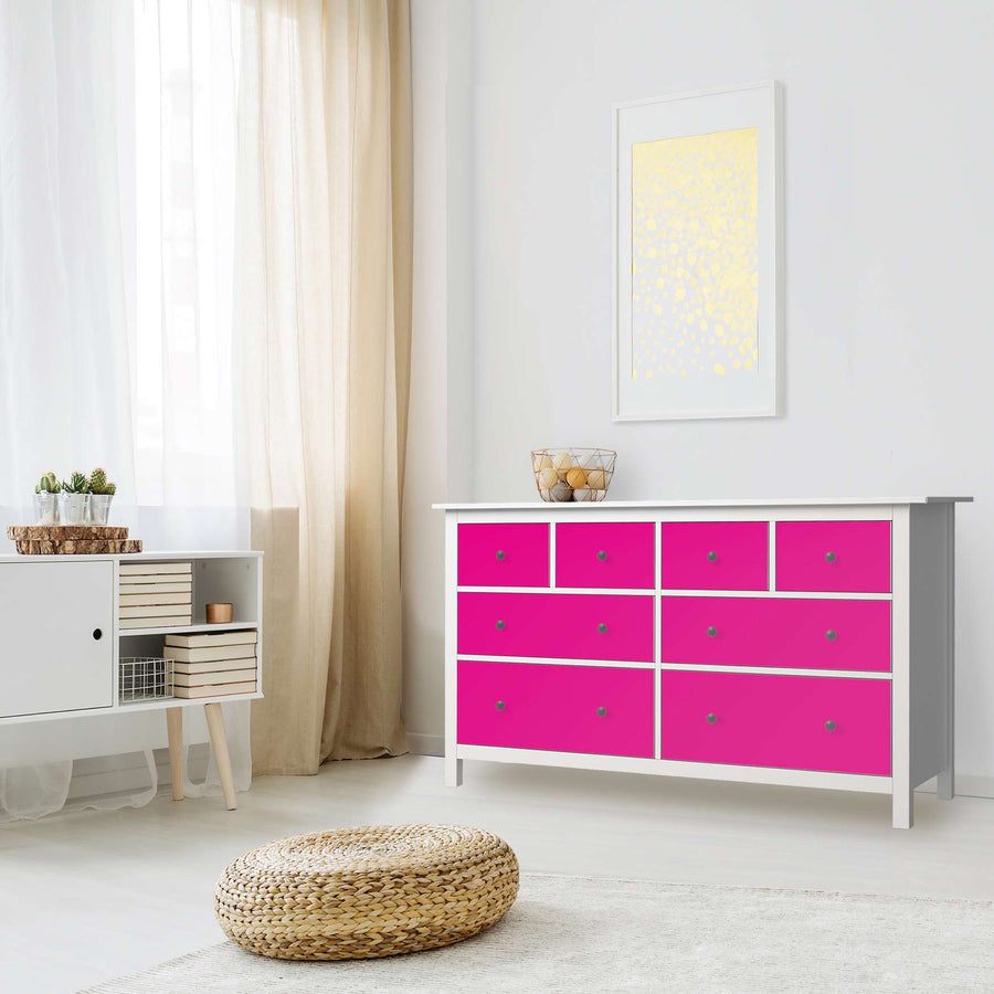 Möbelfolie Pink Dark - IKEA Hemnes Kommode 8 Schubladen - Wohnzimmer