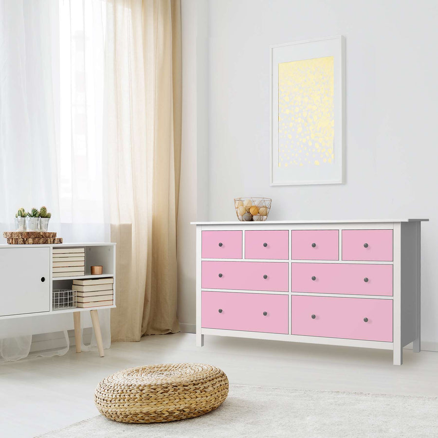 Möbelfolie Pink Light - IKEA Hemnes Kommode 8 Schubladen - Wohnzimmer