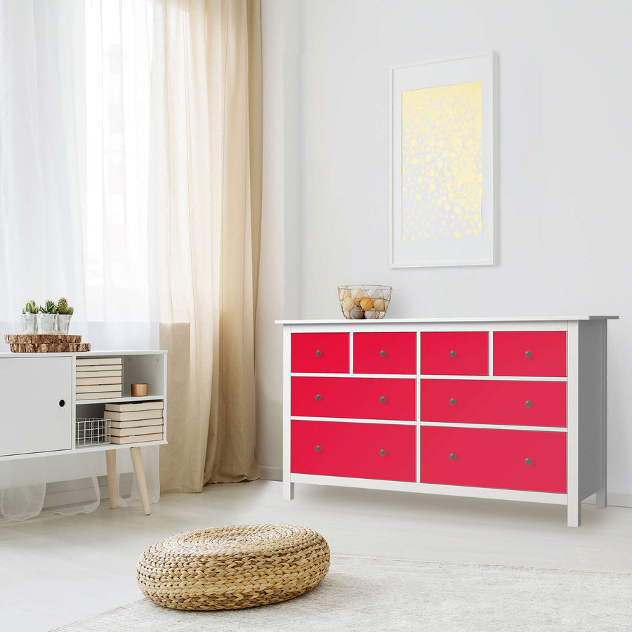 Möbelfolie Rot Light - IKEA Hemnes Kommode 8 Schubladen - Wohnzimmer