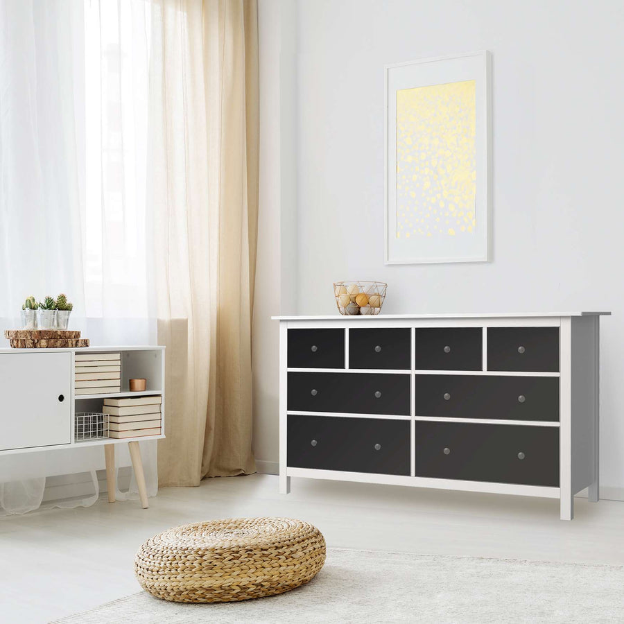 Möbelfolie Schwarz  - IKEA Hemnes Kommode 8 Schubladen - Wohnzimmer