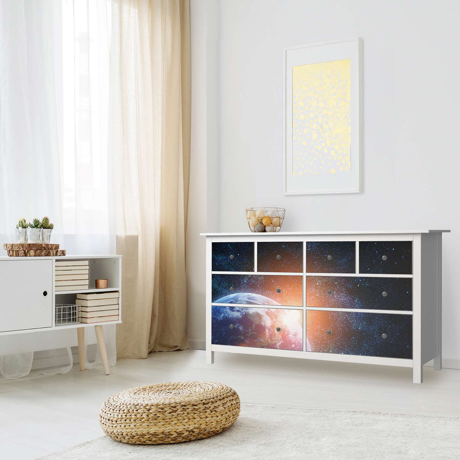 Möbelfolie Sunrise - IKEA Hemnes Kommode 8 Schubladen - Wohnzimmer