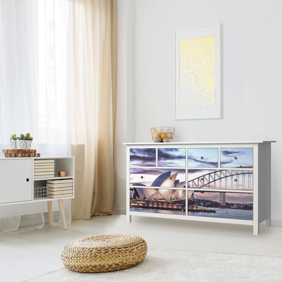 Möbelfolie Sydney - IKEA Hemnes Kommode 8 Schubladen - Wohnzimmer