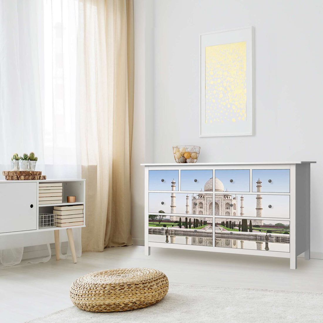 Möbelfolie Taj Mahal - IKEA Hemnes Kommode 8 Schubladen - Wohnzimmer