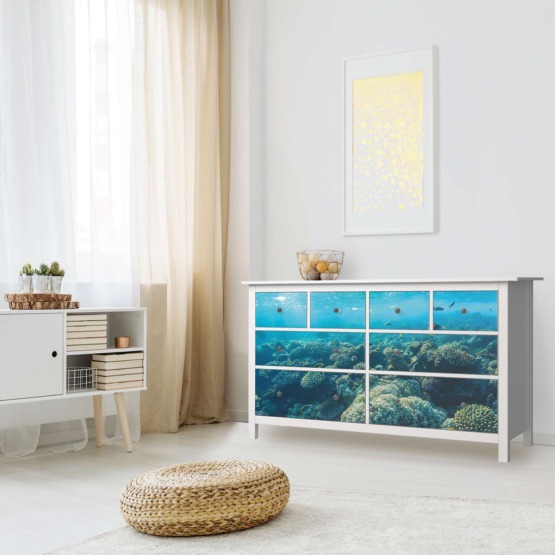 Möbelfolie Underwater World - IKEA Hemnes Kommode 8 Schubladen - Wohnzimmer