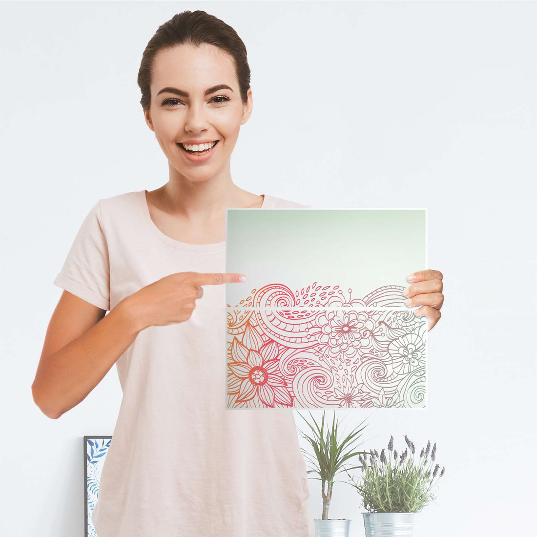 Möbelfolie IKEA Floral Doodle - IKEA Expedit Regal Schubladen - Folie