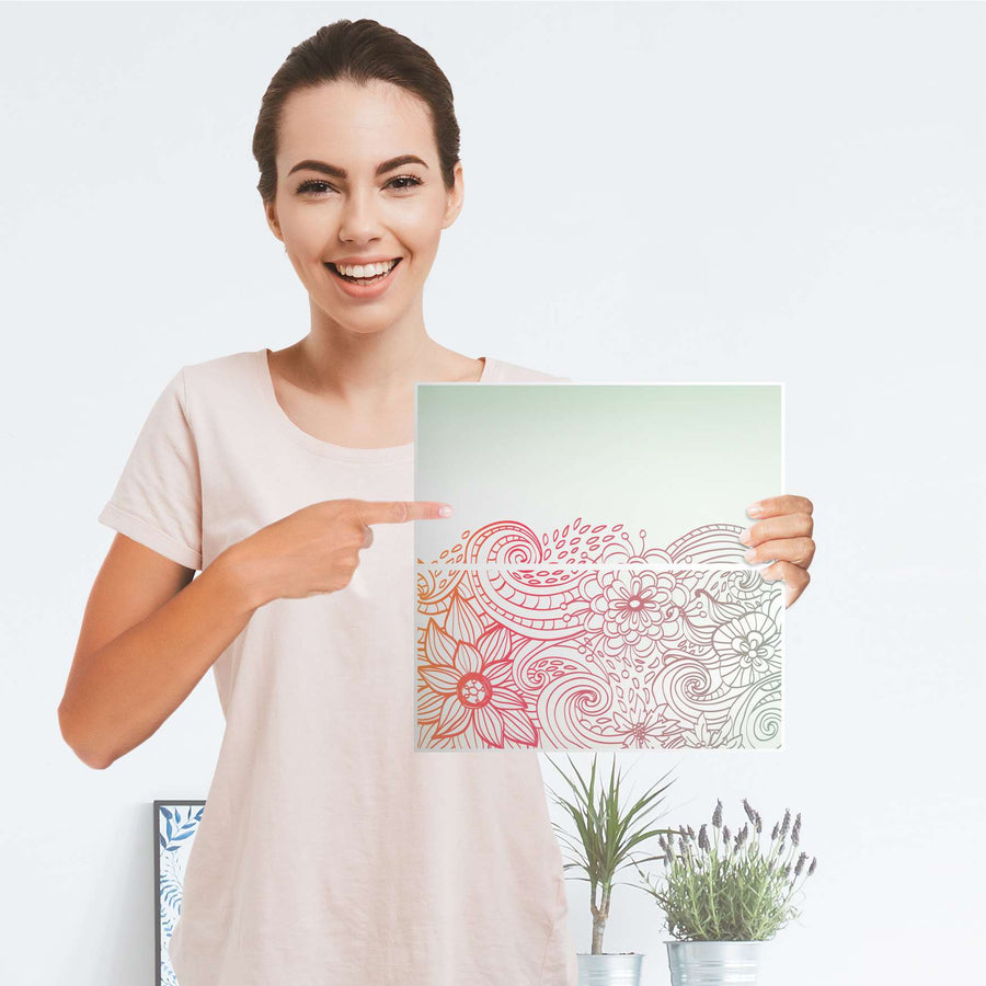 Möbelfolie IKEA Floral Doodle - IKEA Expedit Regal Schubladen - Folie