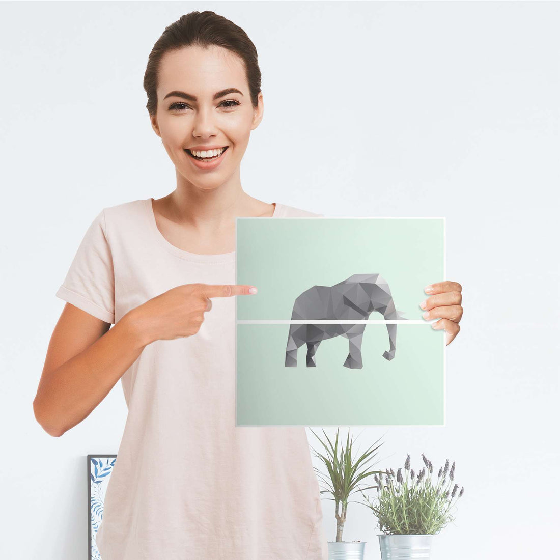 Möbelfolie IKEA Origami Elephant - IKEA Expedit Regal Schubladen - Folie