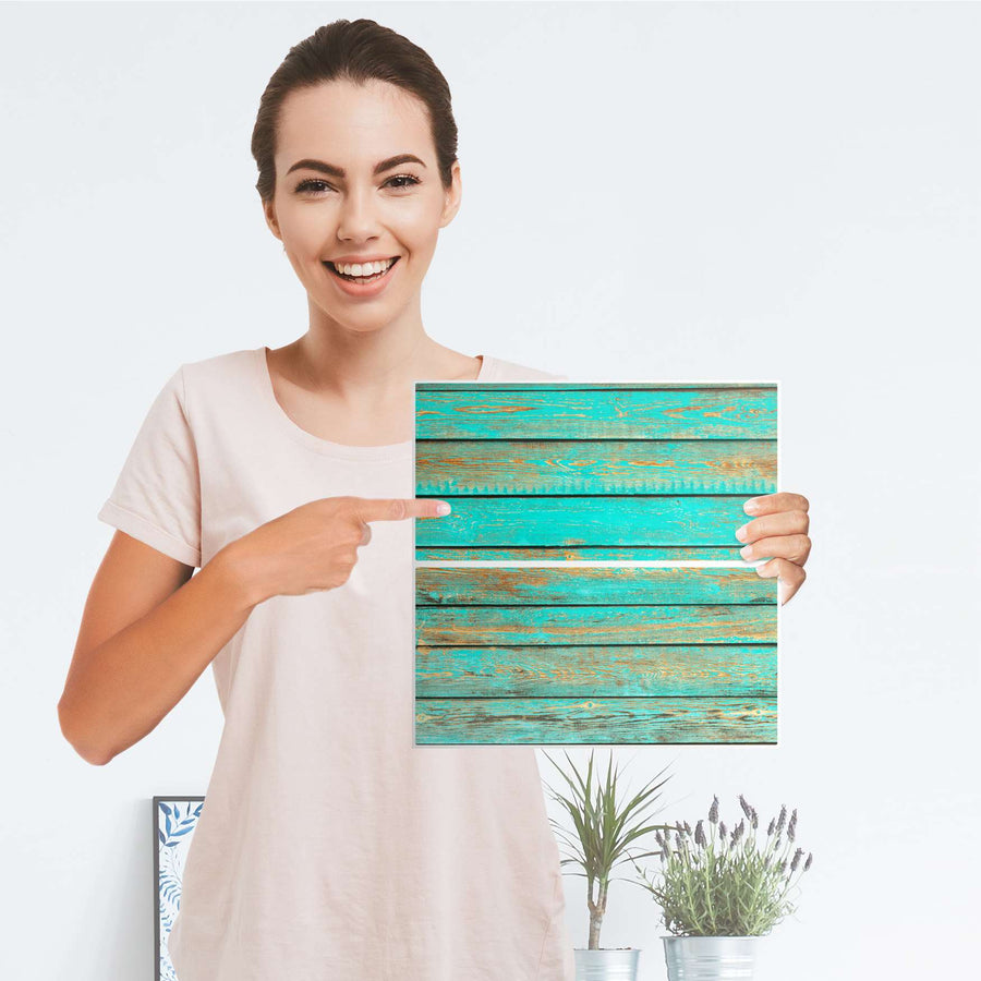 Möbelfolie IKEA Wooden Aqua - IKEA Expedit Regal Schubladen - Folie