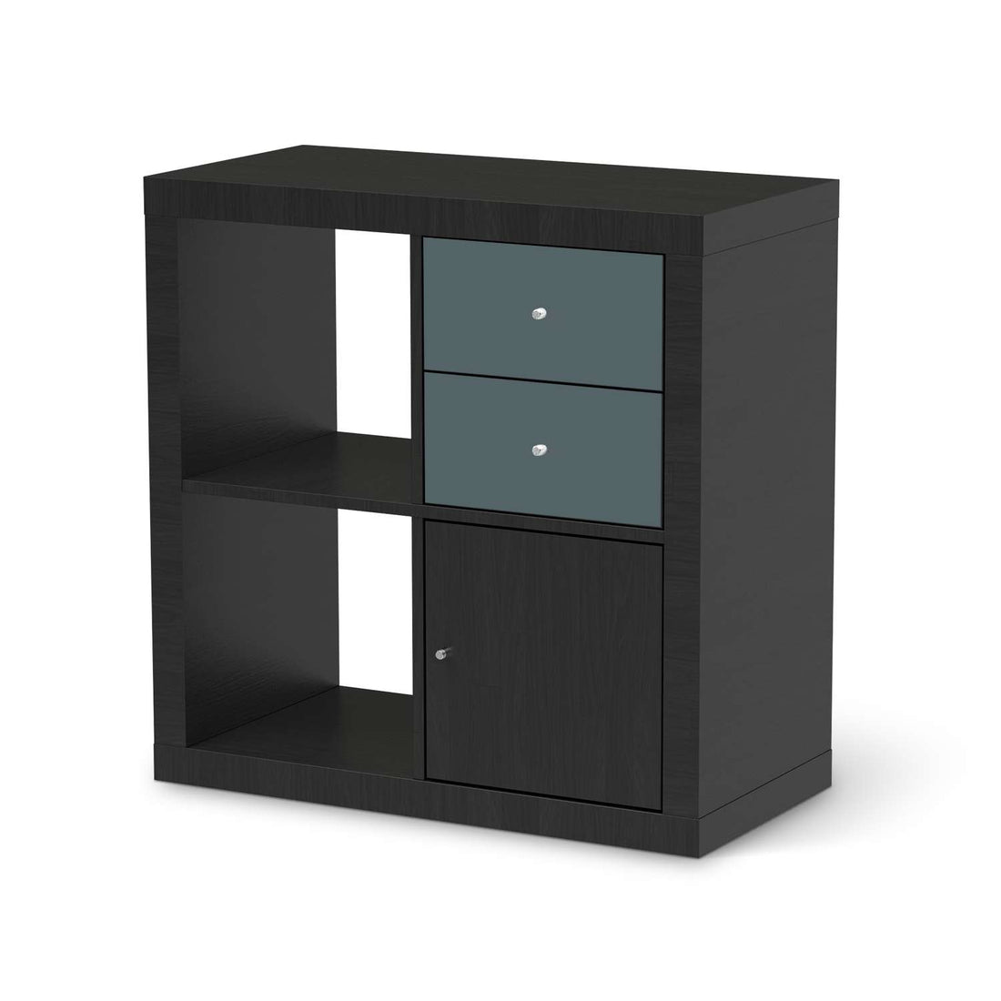 Möbelfolie IKEA Blaugrau Light - IKEA Expedit Regal Schubladen - schwarz