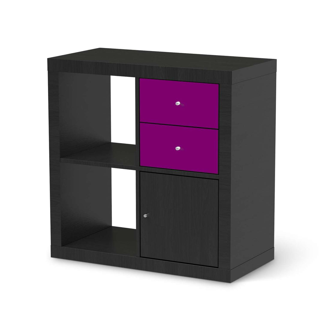 Möbelfolie IKEA Flieder Dark - IKEA Expedit Regal Schubladen - schwarz