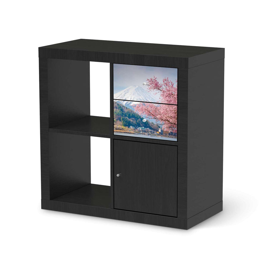 Möbelfolie IKEA Mount Fuji - IKEA Expedit Regal Schubladen - schwarz