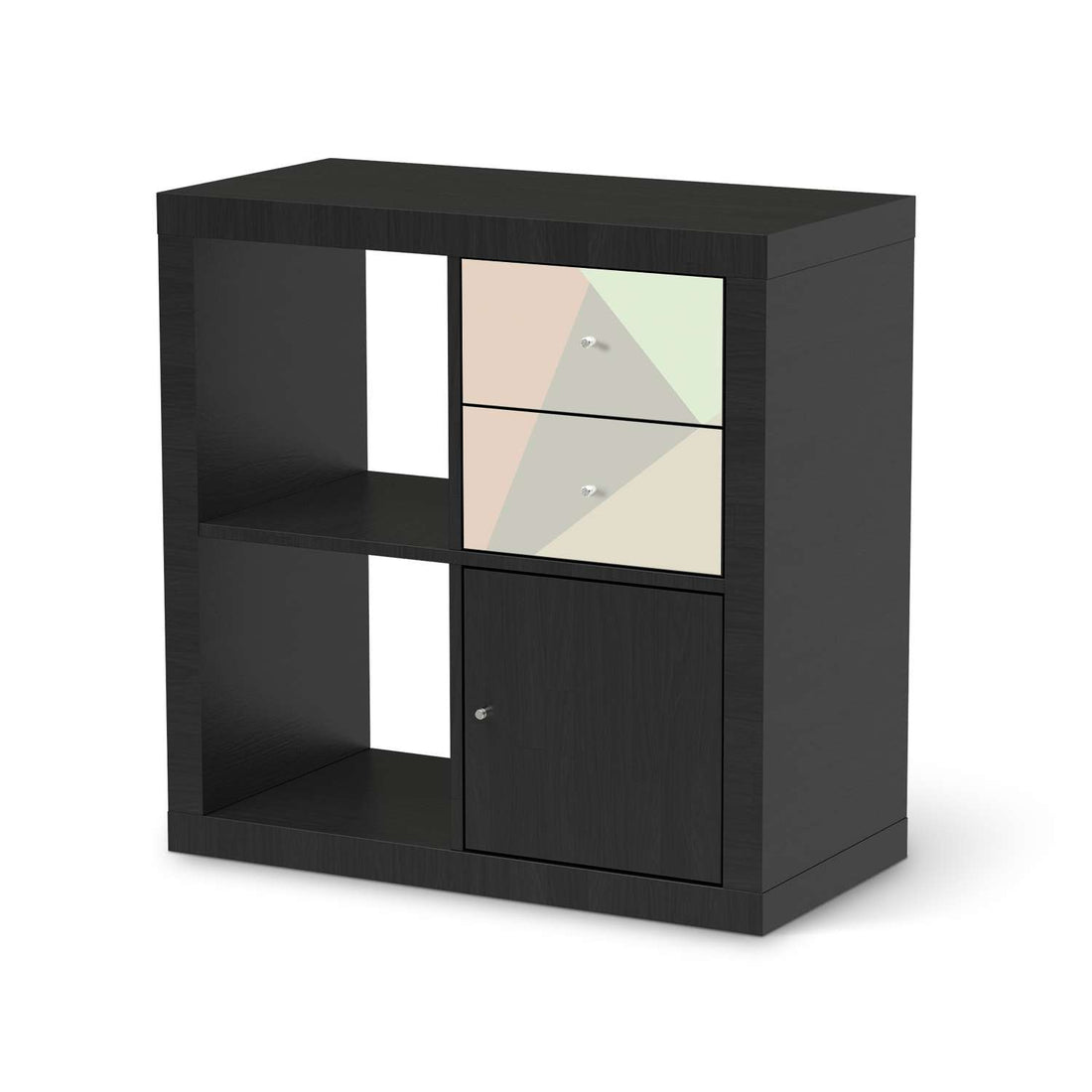 Möbelfolie IKEA Pastell Geometrik - IKEA Expedit Regal Schubladen - schwarz
