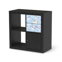 Möbelfolie IKEA Rainbow Unicorn - IKEA Expedit Regal Schubladen - schwarz