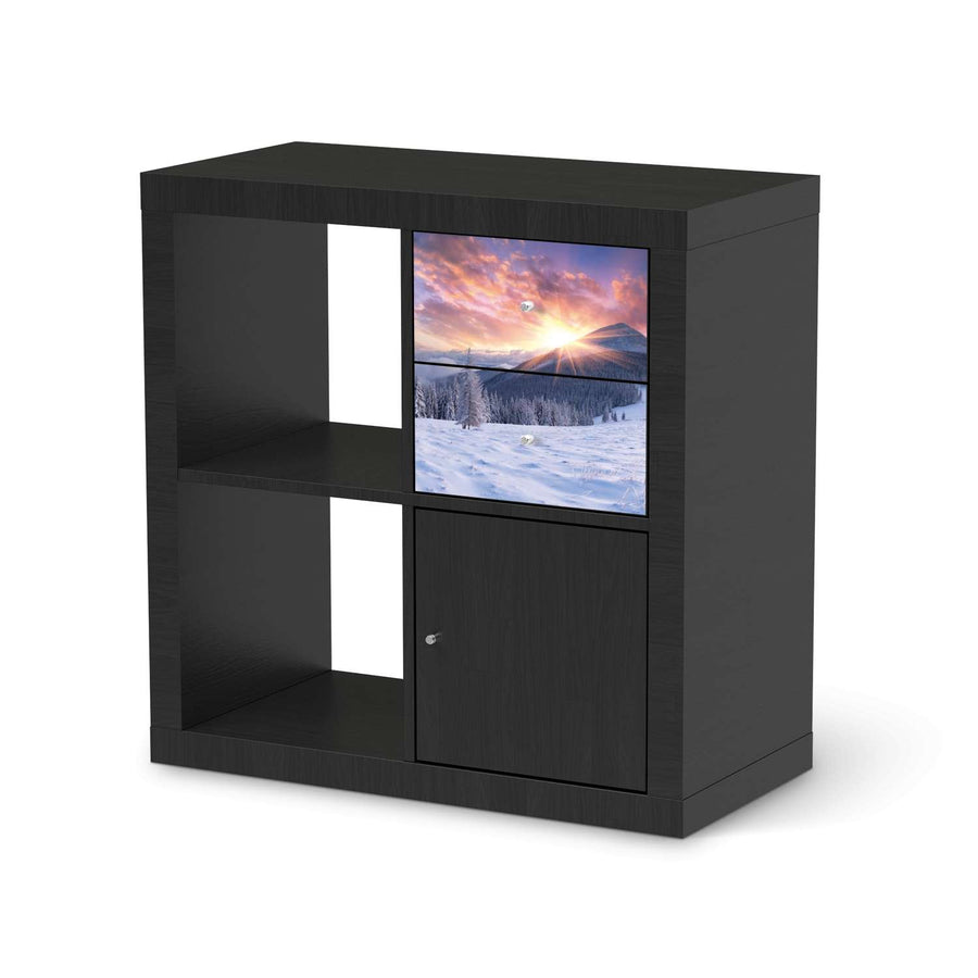 Möbelfolie IKEA Zauberhafte Winterlandschaft - IKEA Expedit Regal Schubladen - schwarz