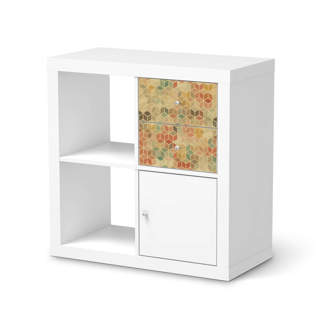 Möbelfolie IKEA 3D Retro - IKEA Expedit Regal Schubladen  - weiss