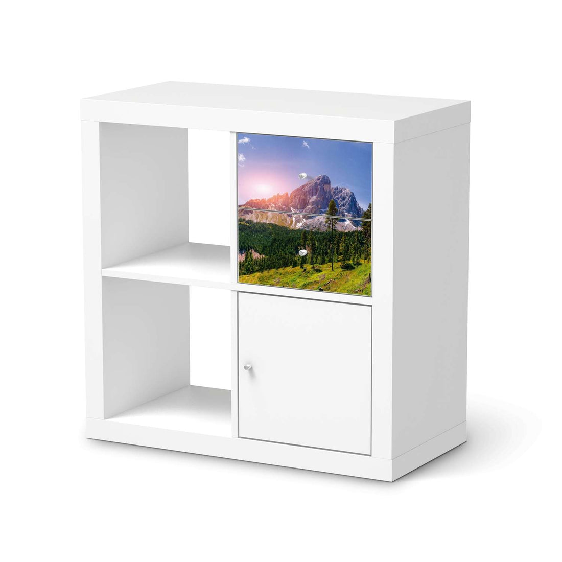 Möbelfolie IKEA Alpenblick - IKEA Expedit Regal Schubladen  - weiss
