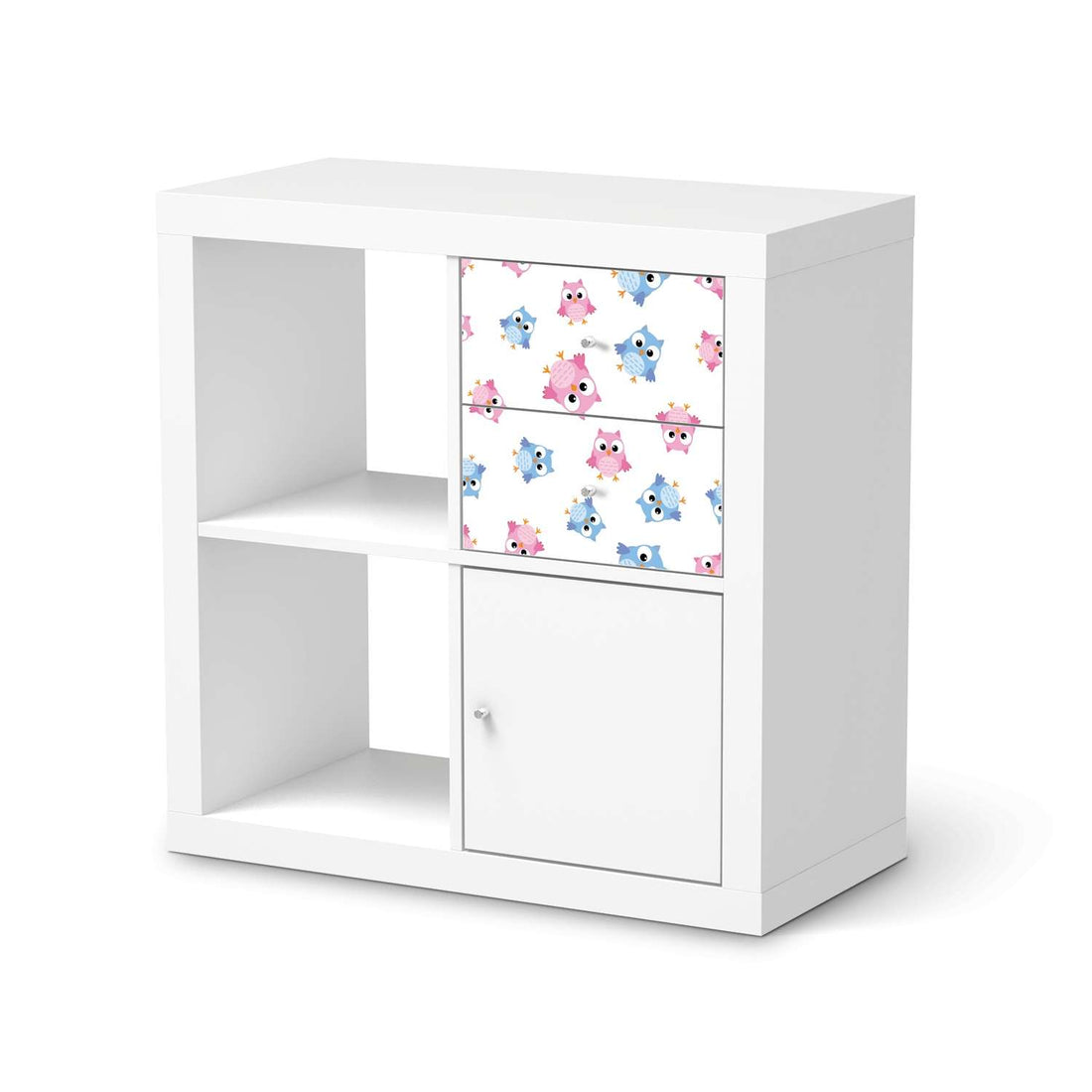 Möbelfolie IKEA Eulenparty - IKEA Expedit Regal Schubladen  - weiss
