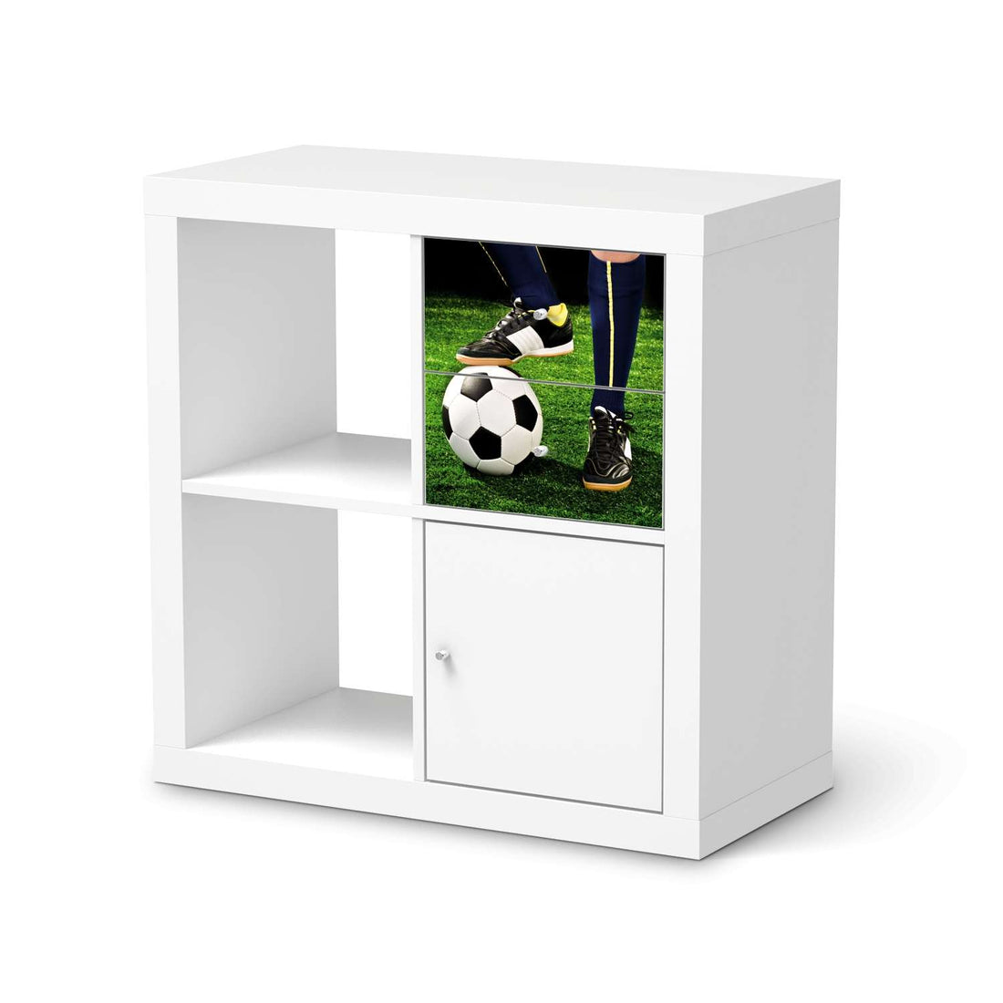 Möbelfolie IKEA Fussballstar - IKEA Expedit Regal Schubladen  - weiss