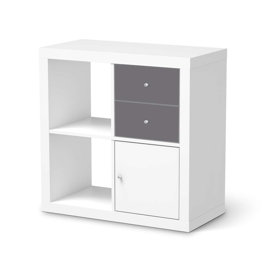Möbelfolie IKEA Grau Light - IKEA Expedit Regal Schubladen  - weiss