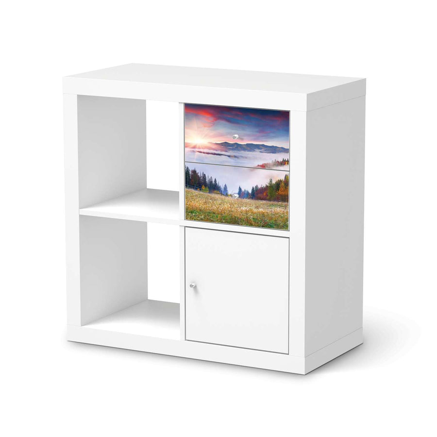 Möbelfolie IKEA Herbstwald - IKEA Expedit Regal Schubladen  - weiss